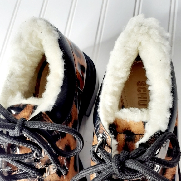 NEW Schutz Lucille Leather Animal Print Low Boots F716 - Picture 9 of 12